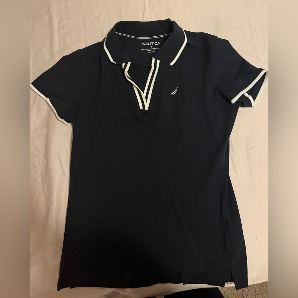 Nautica small women's navy blue deck polo